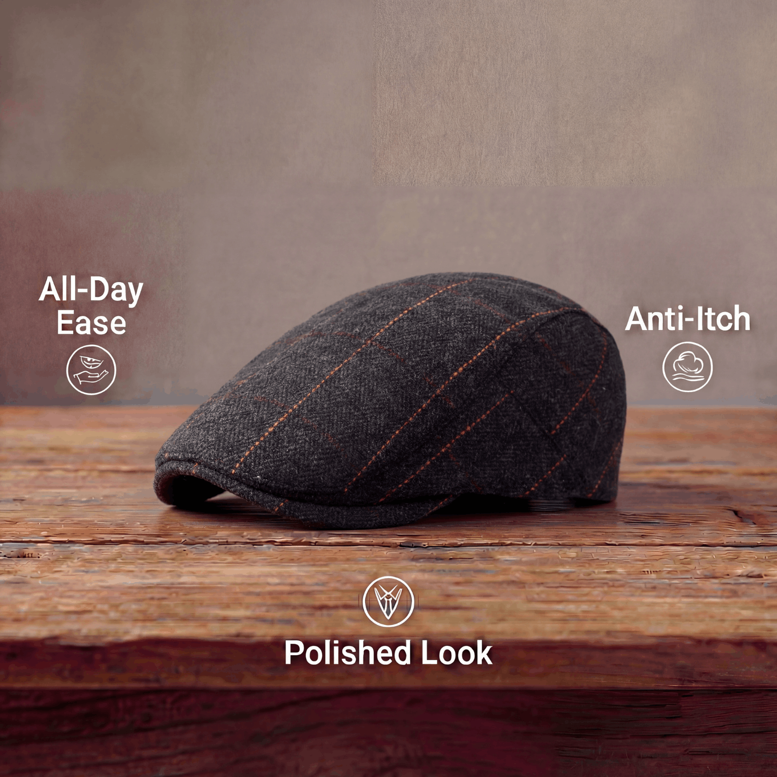 Edward | Heritage Pinstripe Stitch Flat Cap