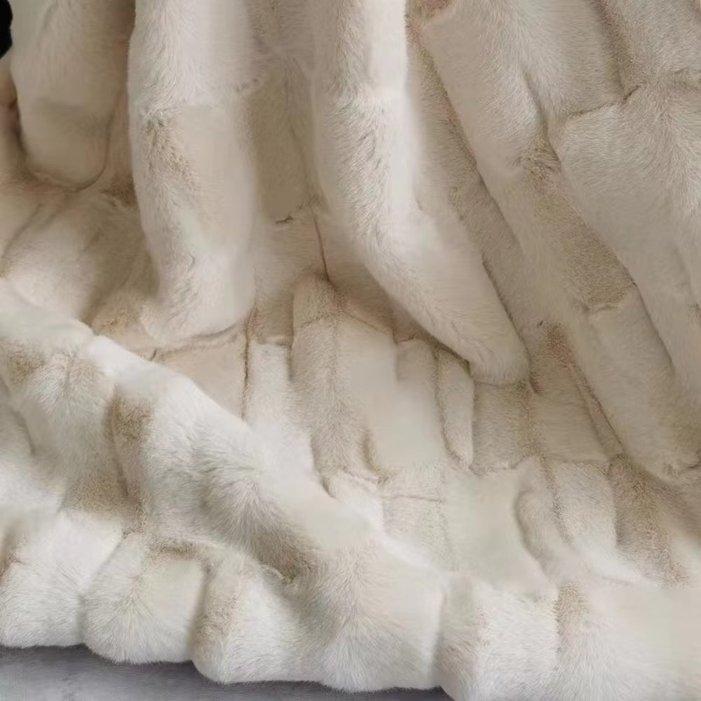 Soft Mocha Faux Fur Blanket