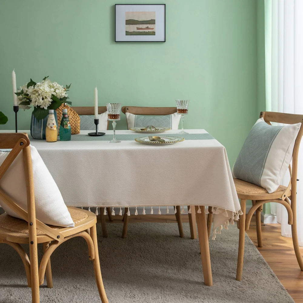 Glisstra Geometric Tassel Tablecloth