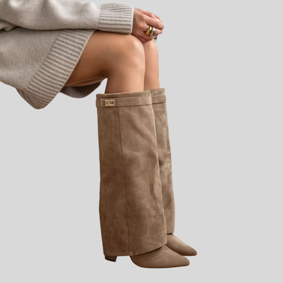 ARABELLA™ - Khaki Suede Boots