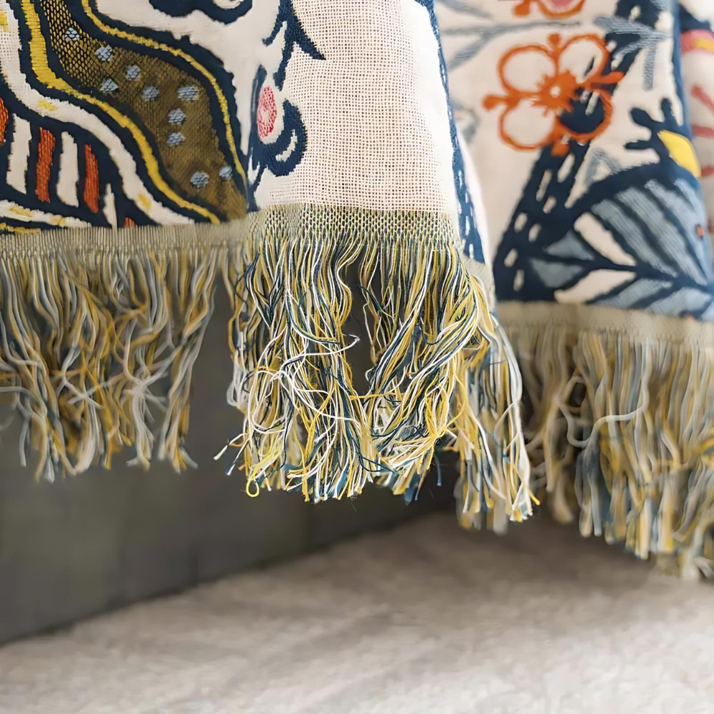 Rustic Artistic Flora Blanket | 100% Cotton Floral Blanket