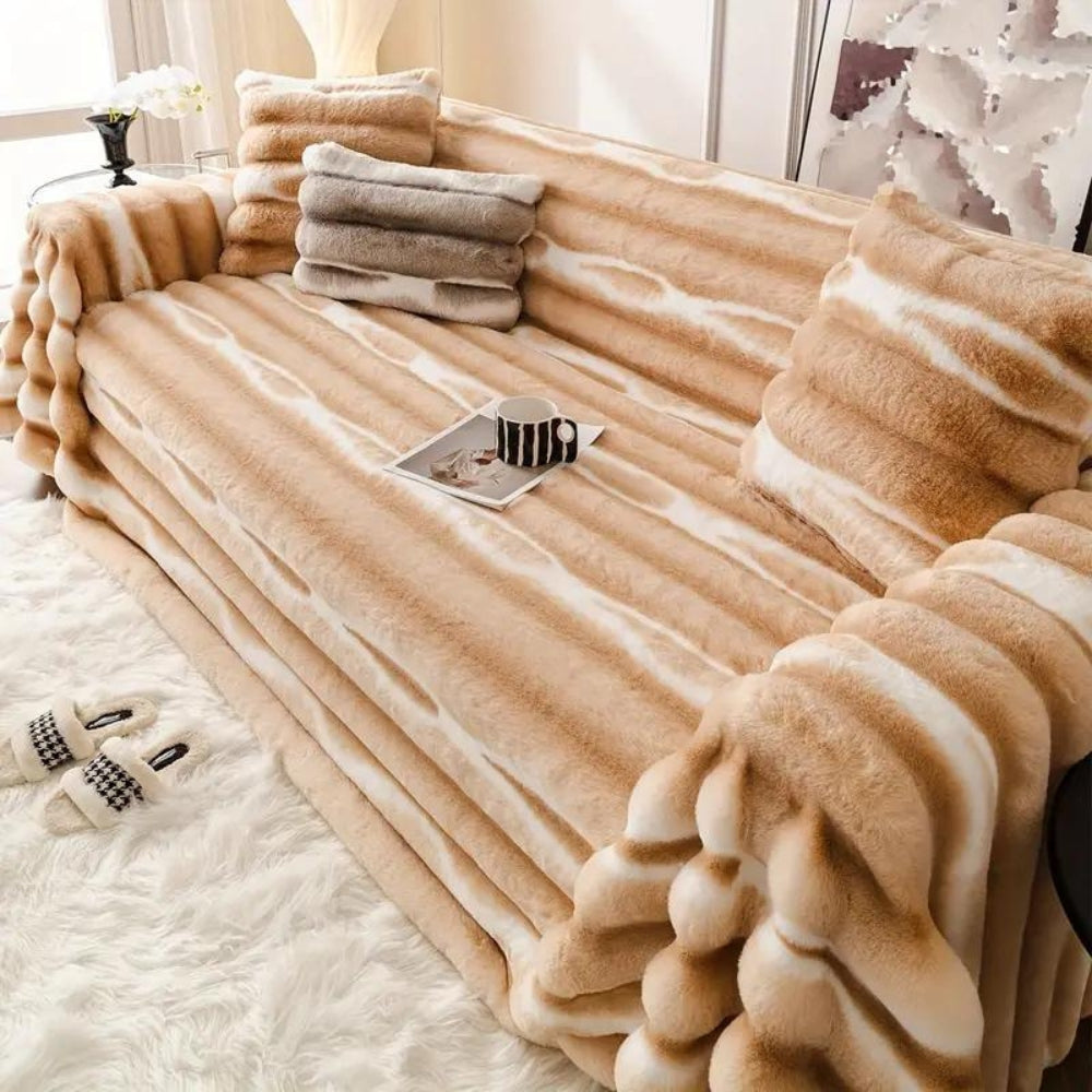 Velvet Faux Fur Couch Cover