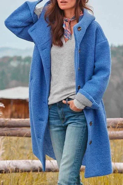 WOMEN’S WINTER COAT | HOODED BUTTON-DOWN DESIGN