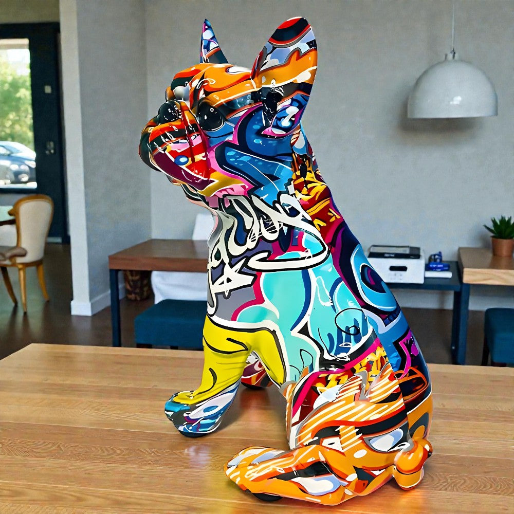 Artistic Bulldog Graffiti Figurine