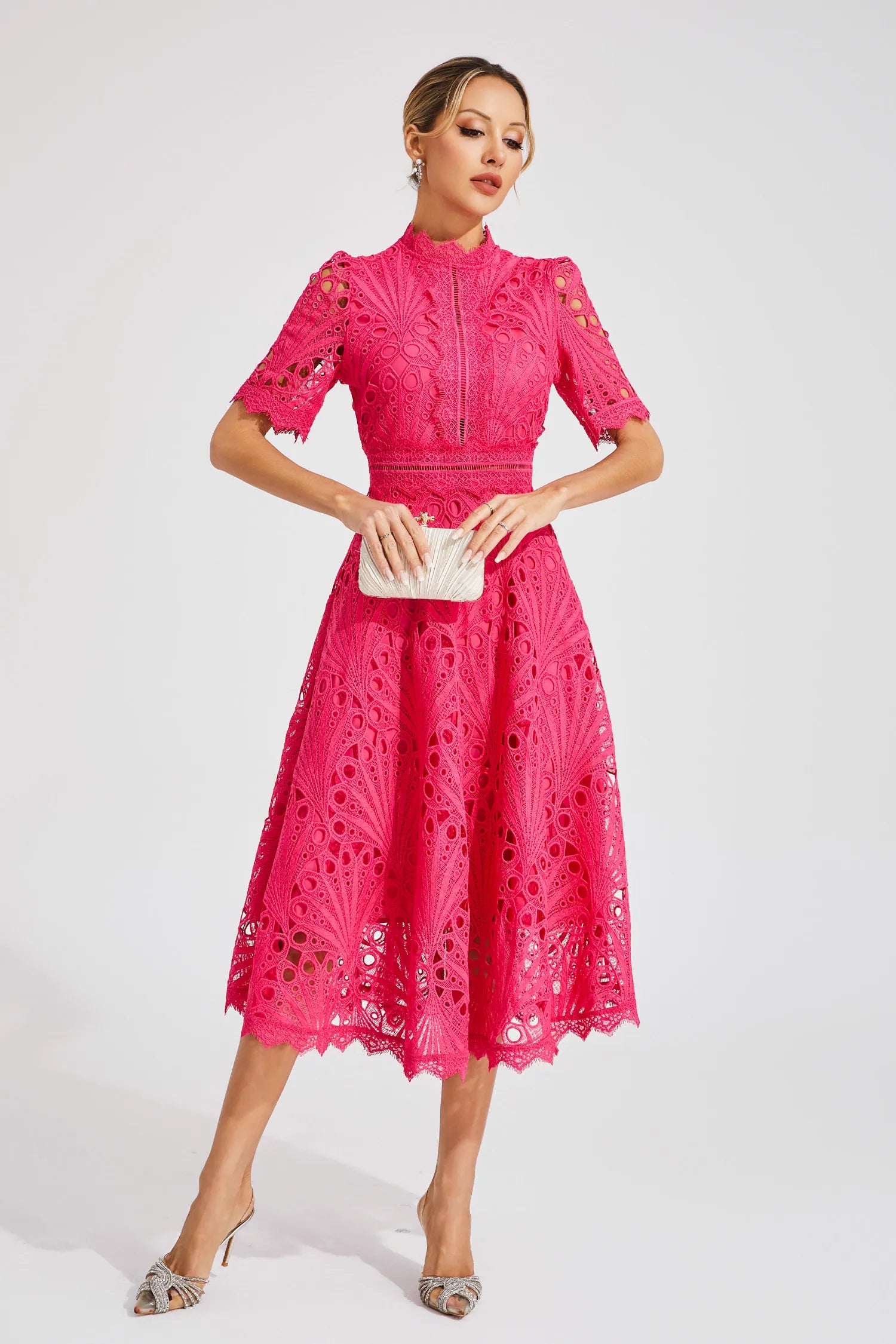 PINK CHRISTMAS DRESS | FESTIVE FIT & FLARED SILHOUETTE