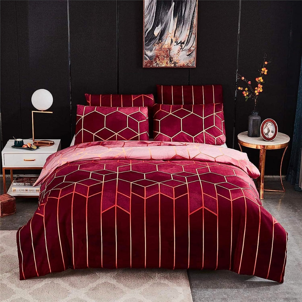 Golden Cosmo Hive | 3pcs Quilt Cover Sets