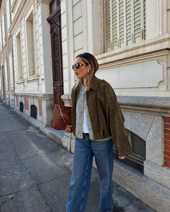 Jacket Women - Oversized Relaxed Jacket with Dropped Shoulders