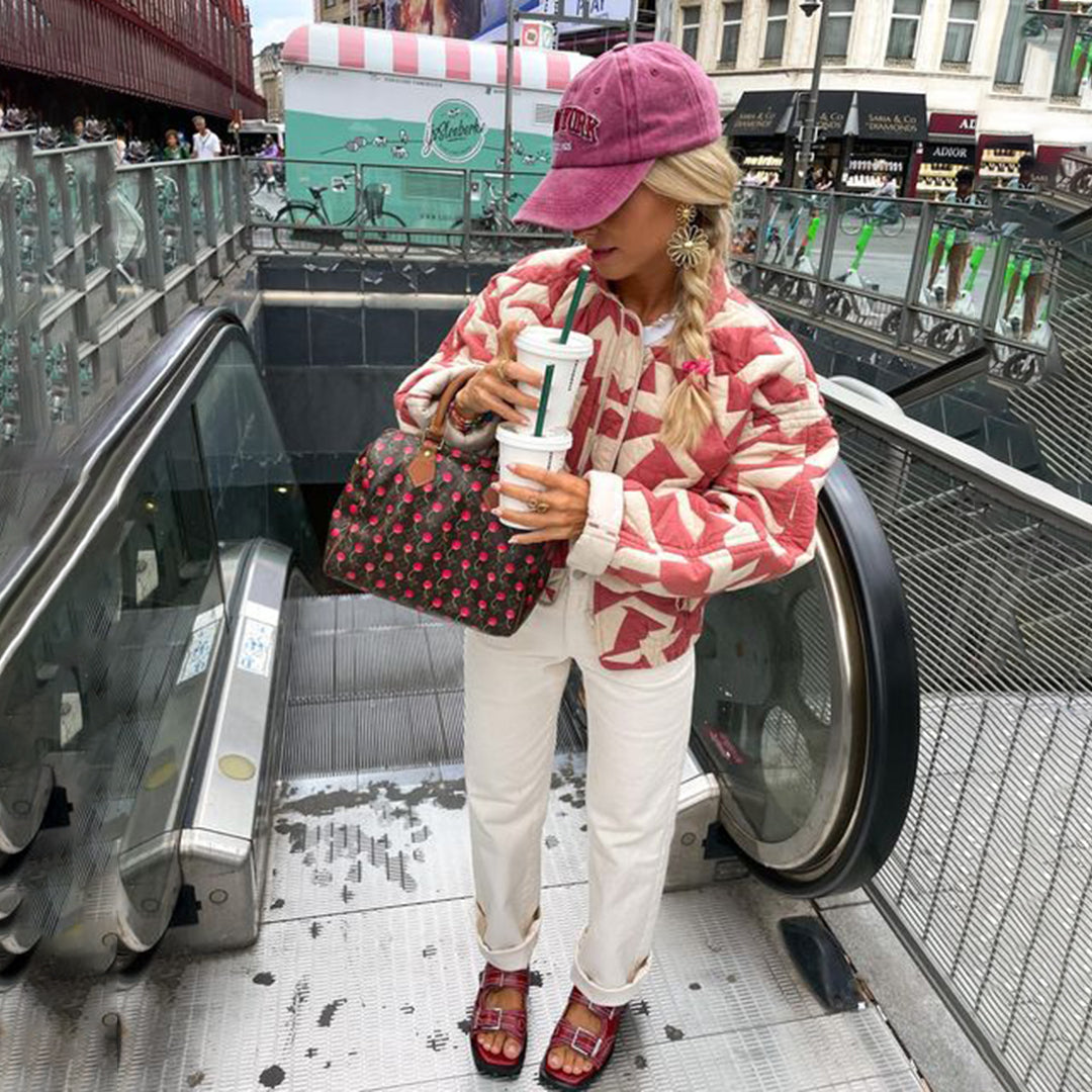 Coat Women - Lightweight Printed Coat with Relaxed Fit