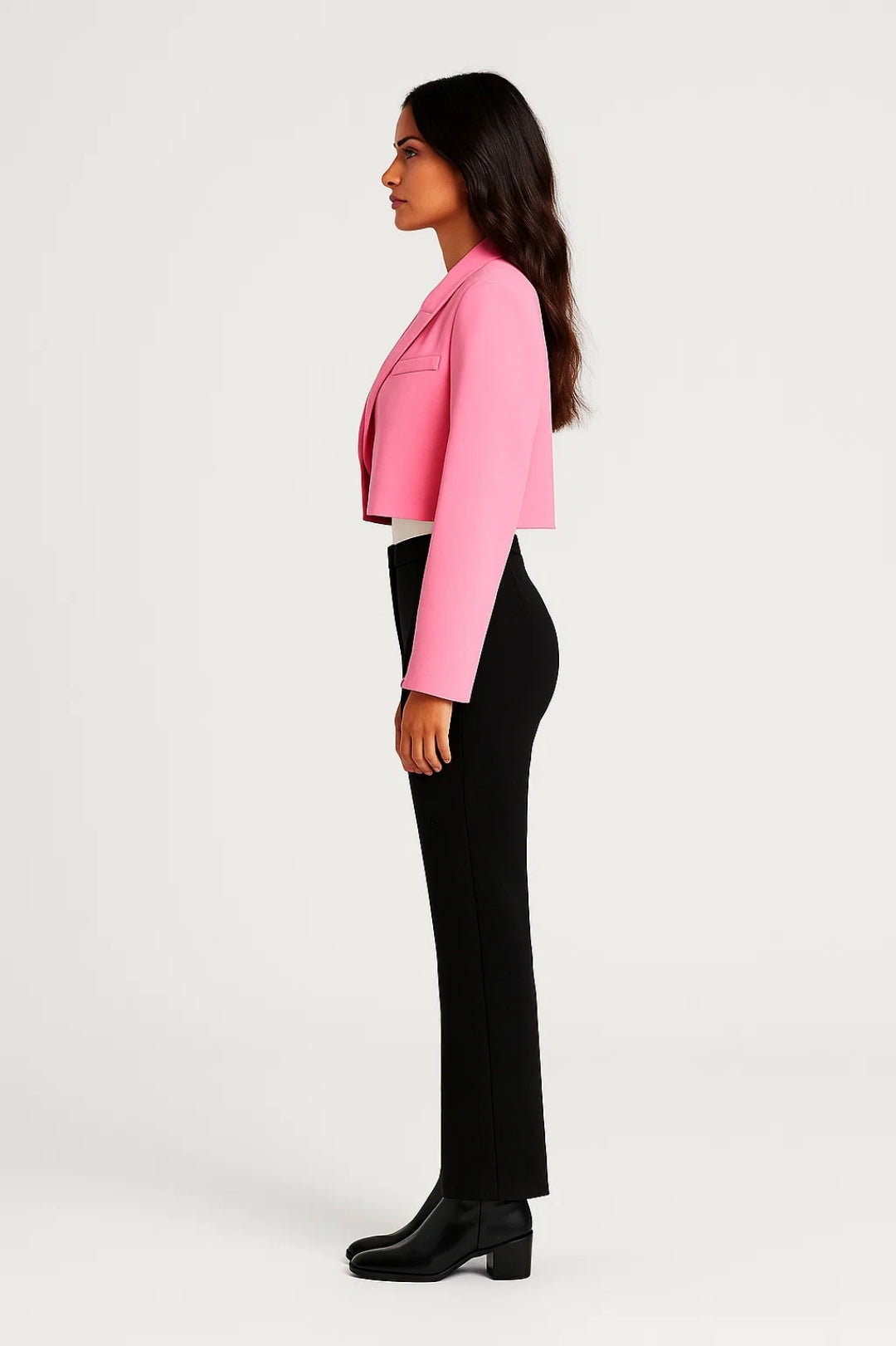 Blazer Women - Cropped Tailored Fitted Blazer