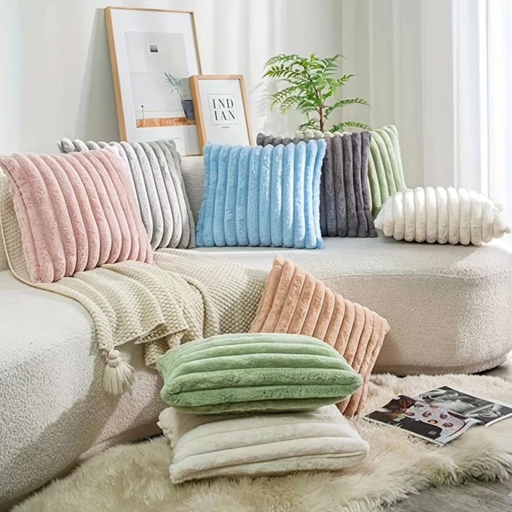 Nouvia Faux Fur Plush Cushion Cover