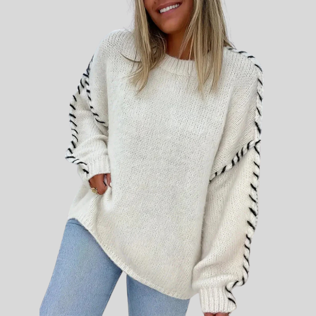 KALIYAH™ - Casual Round Neck Long Sleeve Sweater