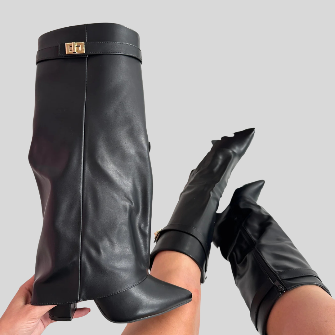 SERENA™ - Black Leather Boots