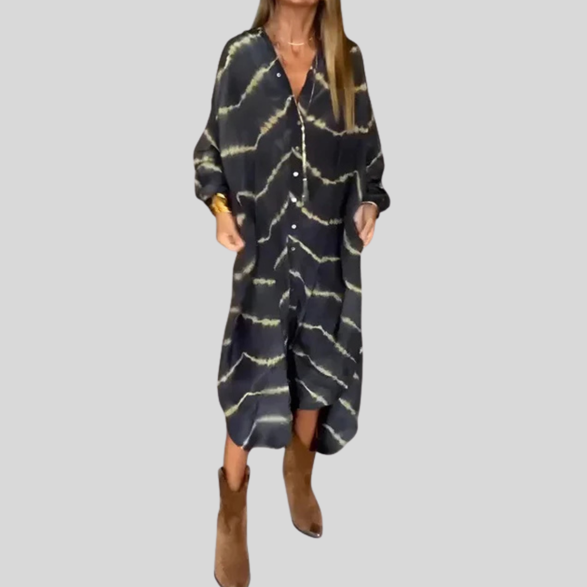 Amelie™ | Elegant Boho Striped Maxi Dress