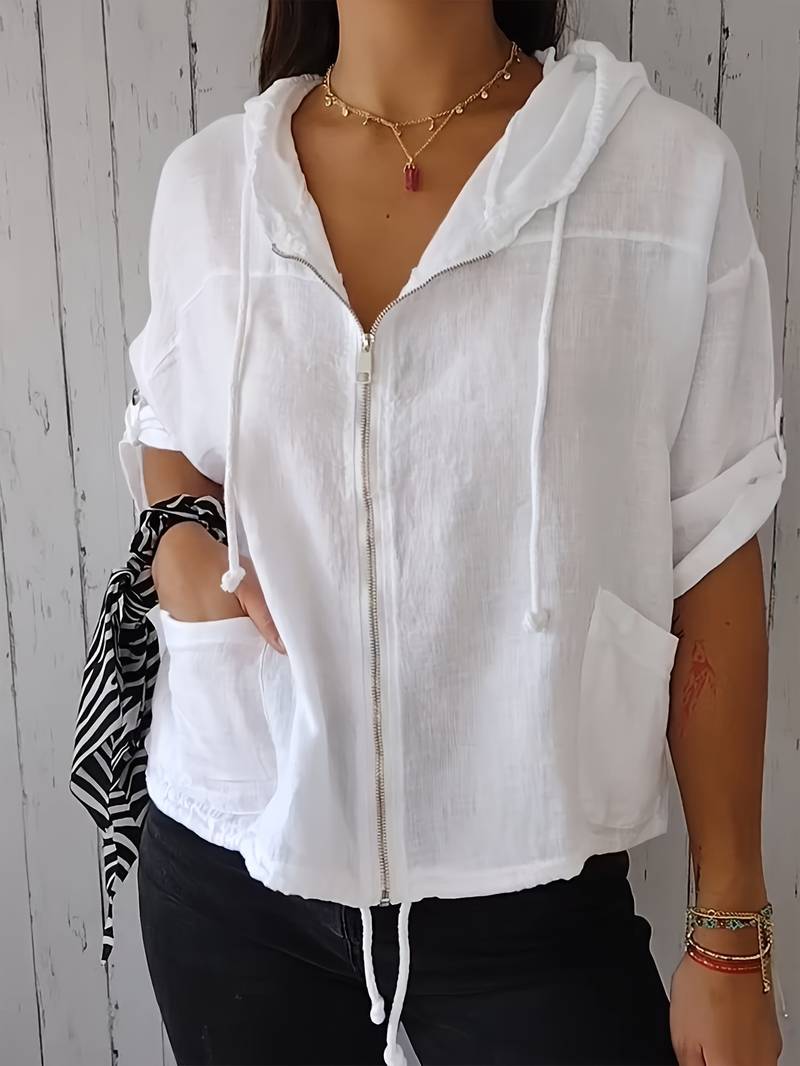 Alice | Classic Short Sleeve Hooded Shirt