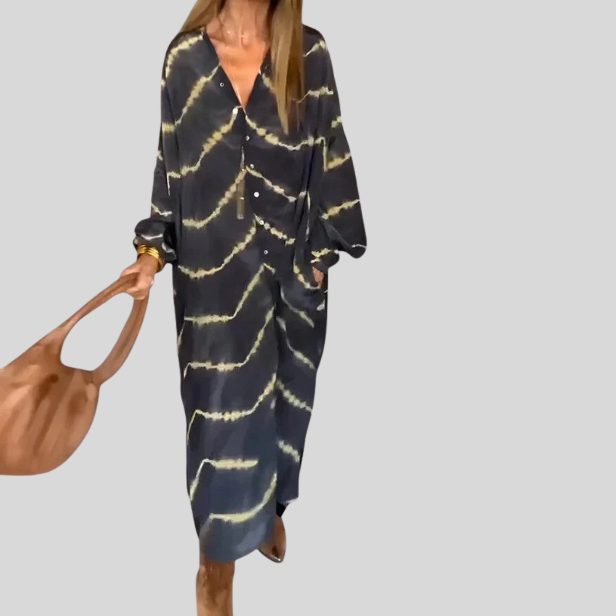 Amelie™ | Elegant Boho Striped Maxi Dress