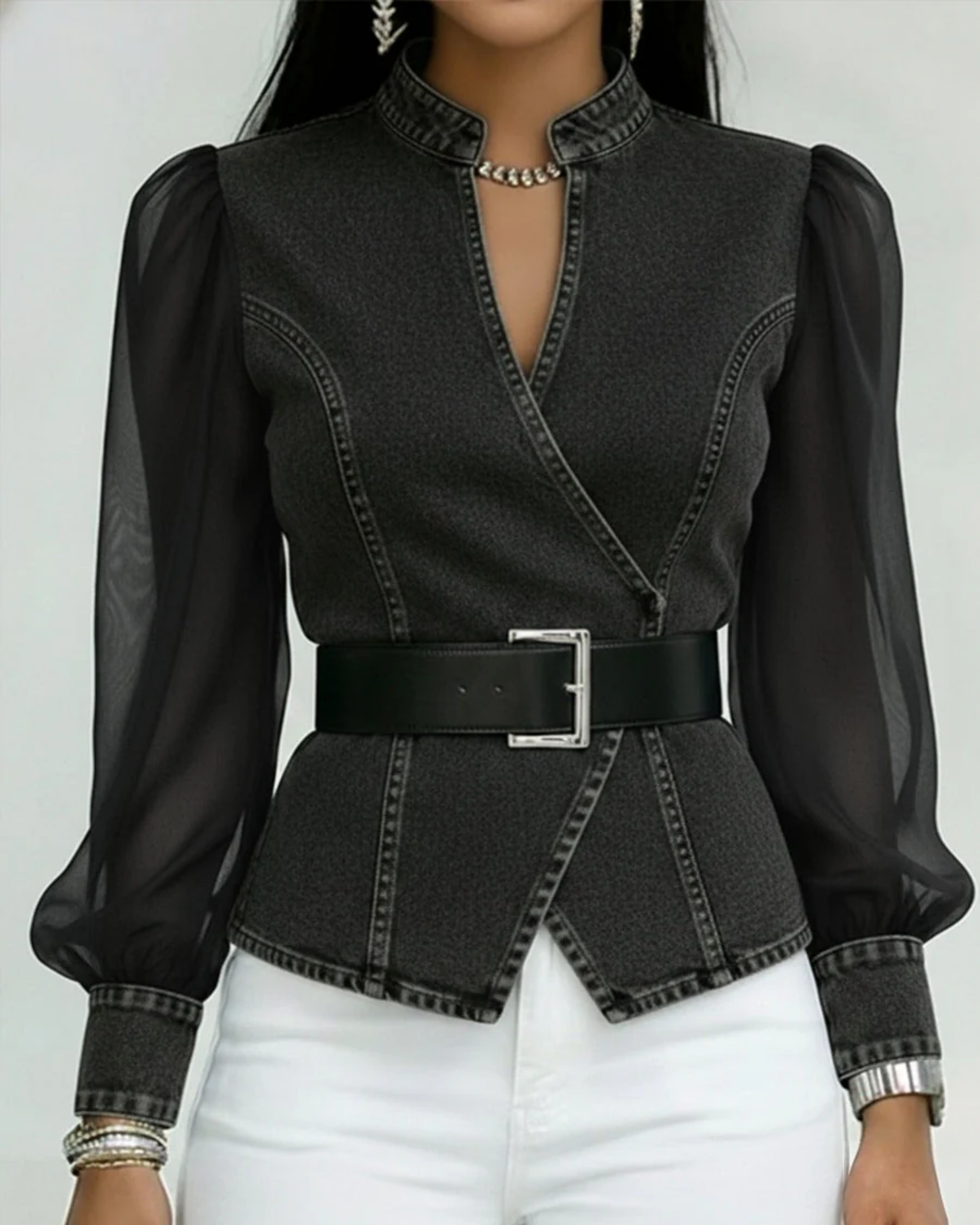 Bernadette | Belted Statement Top