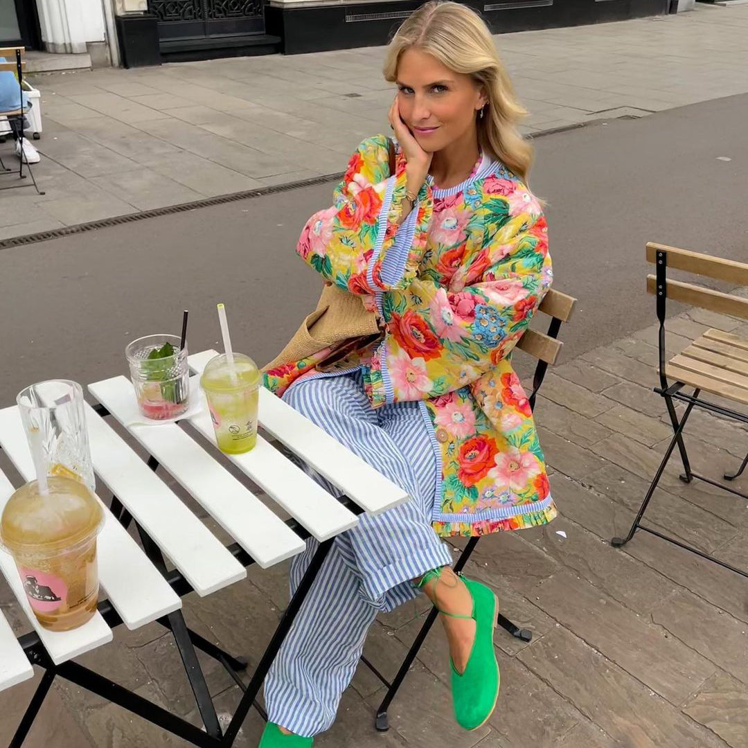 Coat Women - Lightweight Printed Coat with Relaxed Fit