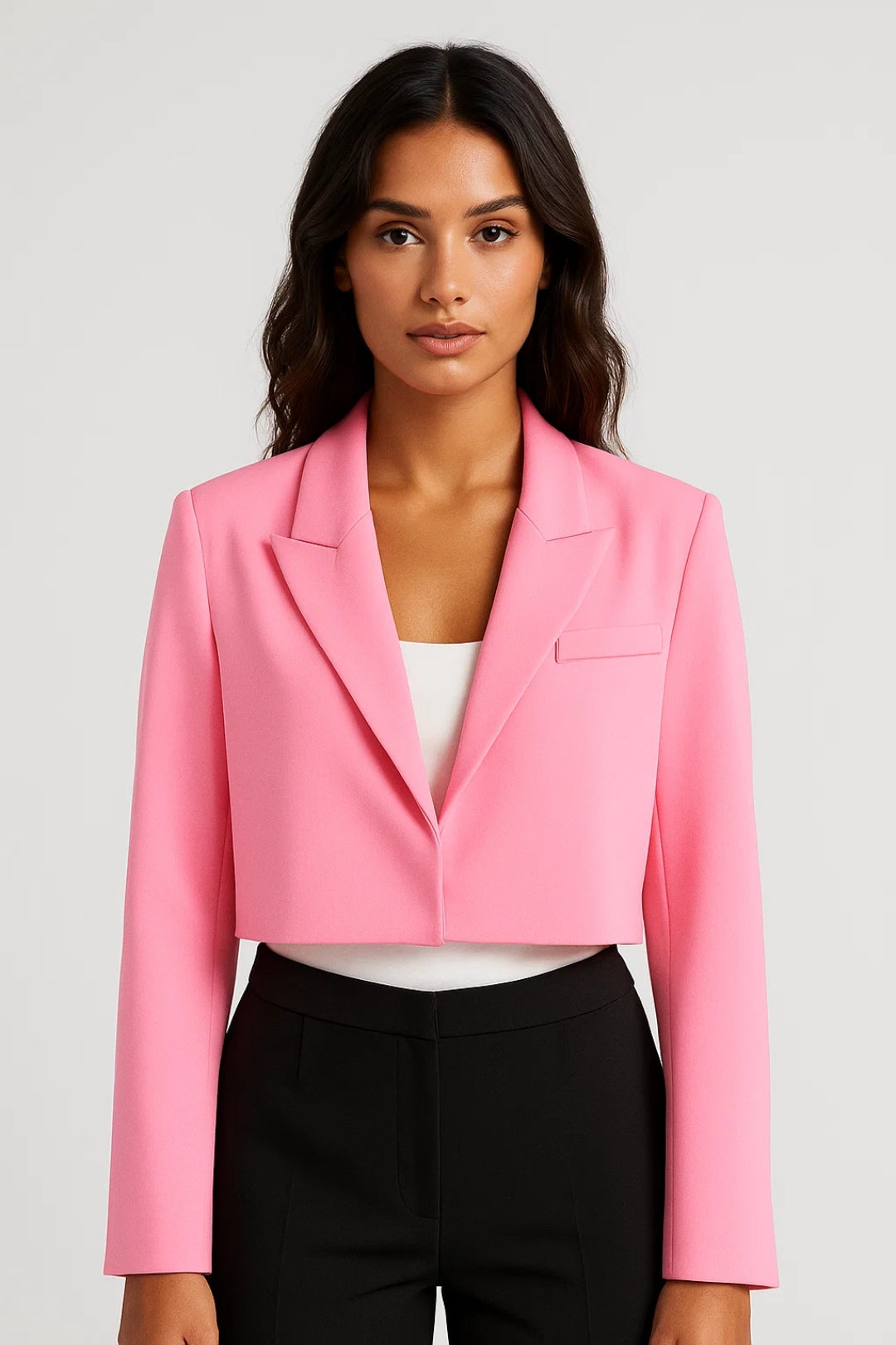 Blazer Women - Cropped Tailored Fitted Blazer