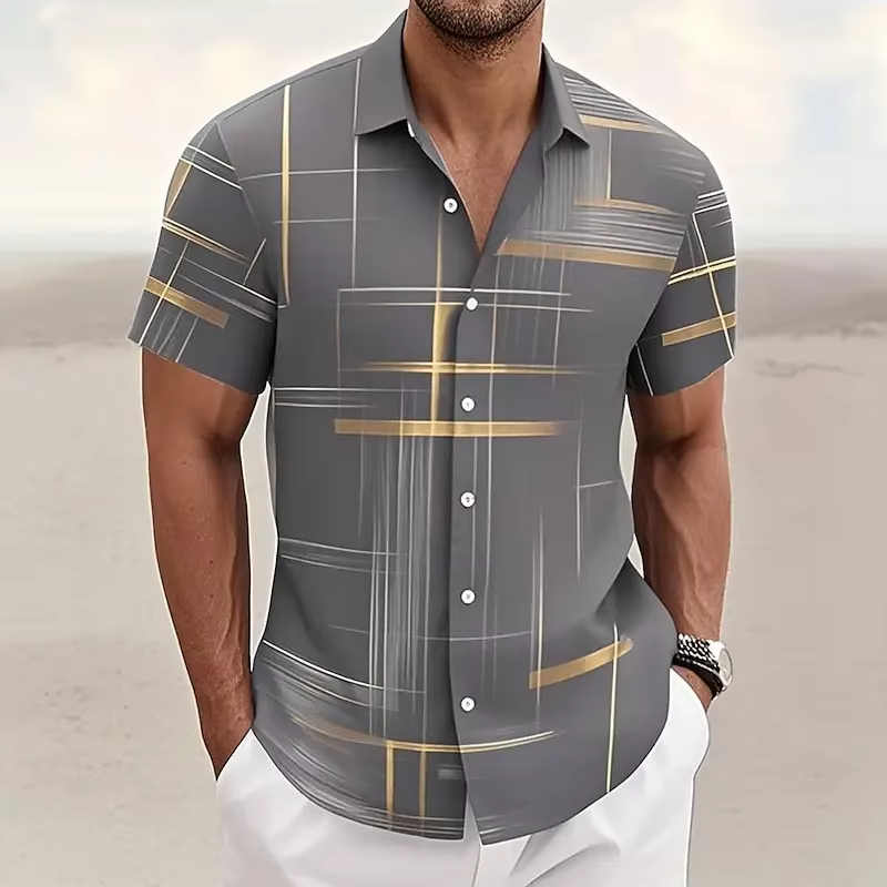 Gregory | Modern Patterned Short-Sleeve Shirt