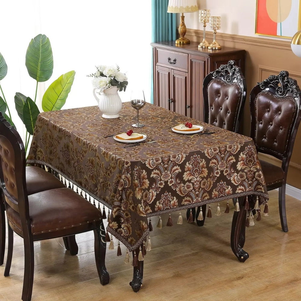 Vintessa Vintage Embroidered Tassel Tablecloth
