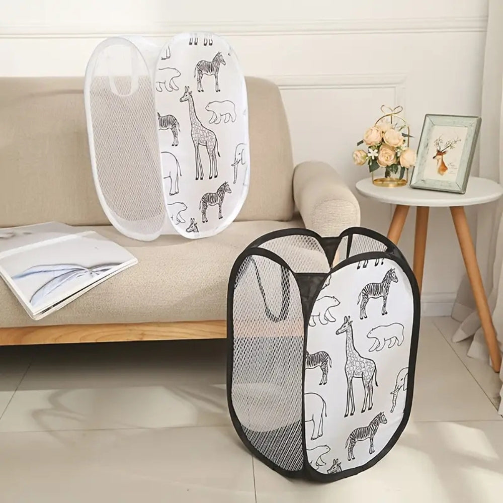 Zoola Animals Mesh Laundry Basket