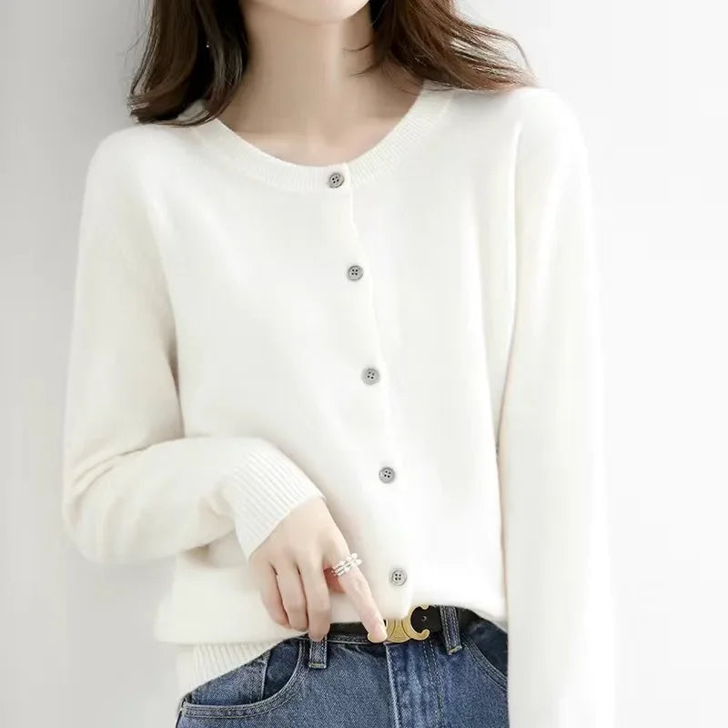 Cardigan Women - Knit Soft O-Neck Cardigan