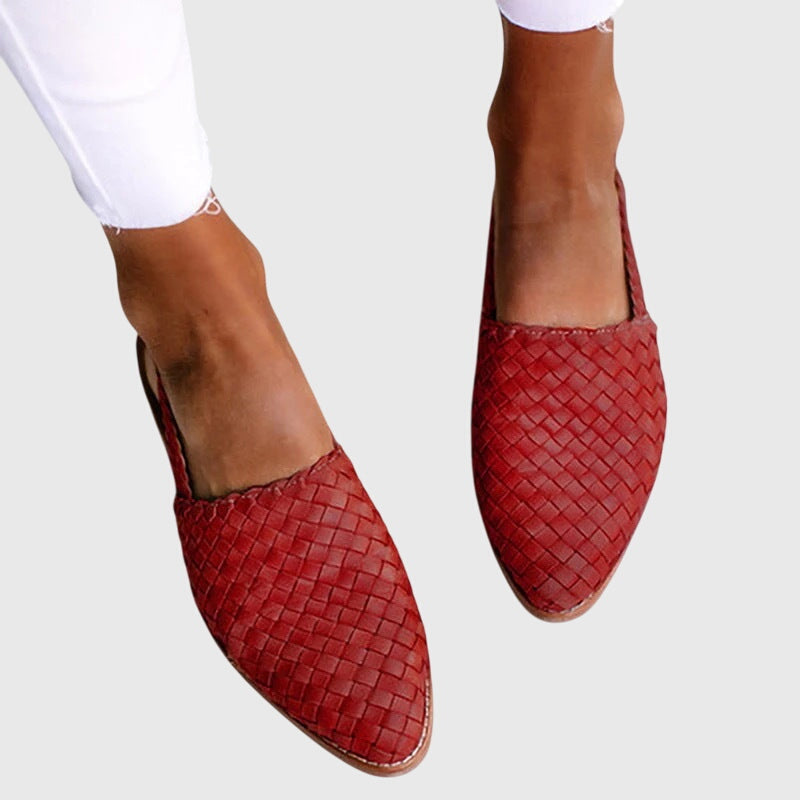 Mariya | Stylish Woven Slip-On Flats