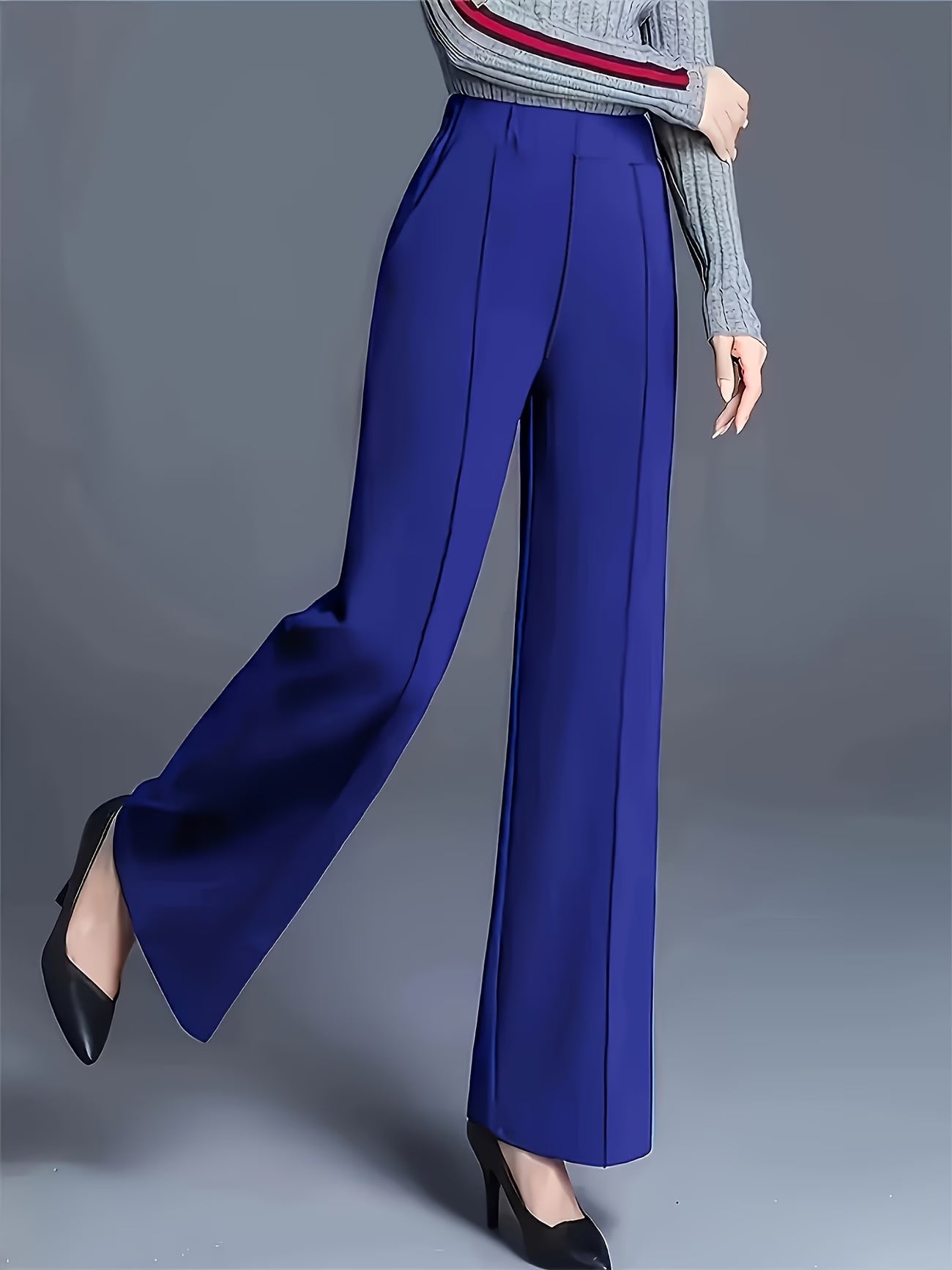 Eviana | Elegant High-Waisted Slant Pocket Pants